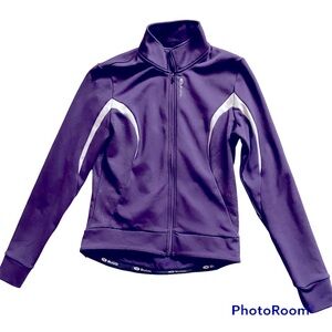 Sugoi Thermal Purple White Fitted Biking long sleeve jersey Jacket Sz M